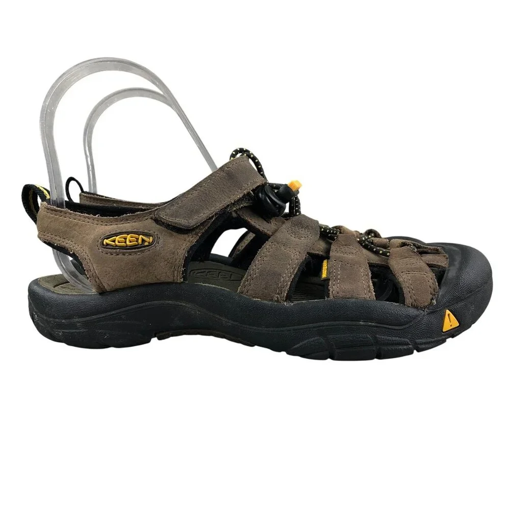 Keen Big Kids Size 4 Newport Premium Brown Leather Hook & Loop Outdoor Sandals